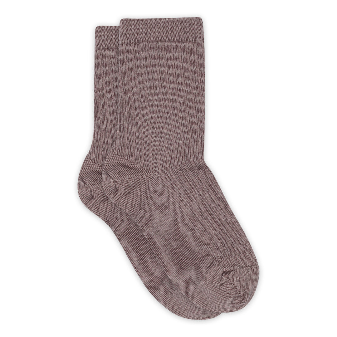 Wool rib socks