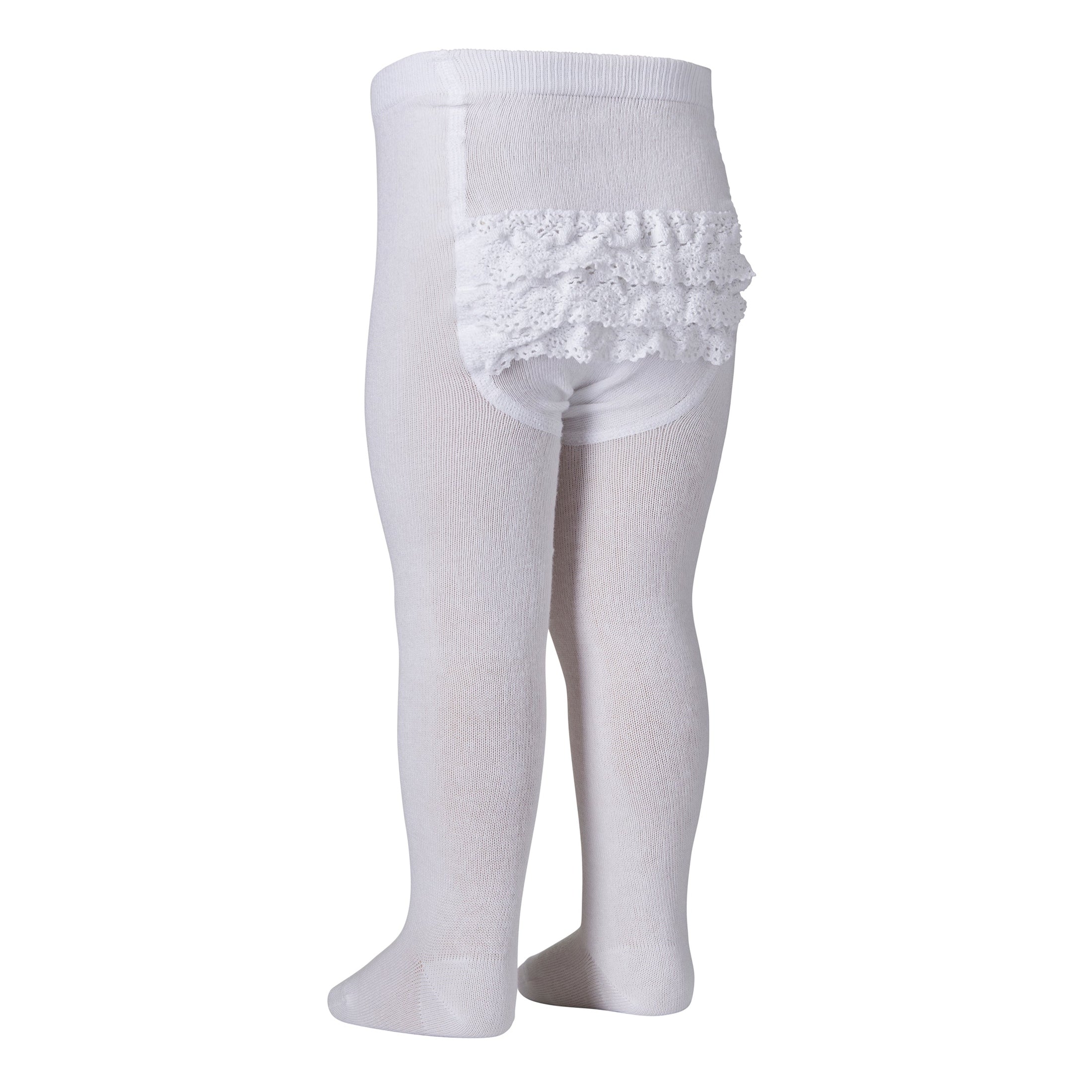 MPkids Strømpebukser - Cotton tights - lace i White Køb white Strømpebukser fra MPkids hos MP Denmark