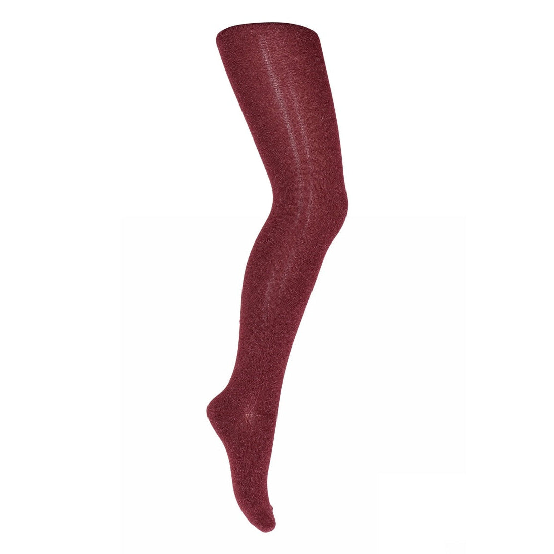MPkids Strømpebukser - Glitter tights i Wine Red Køb wine red Strømpebukser fra MPkids hos MP Denmark