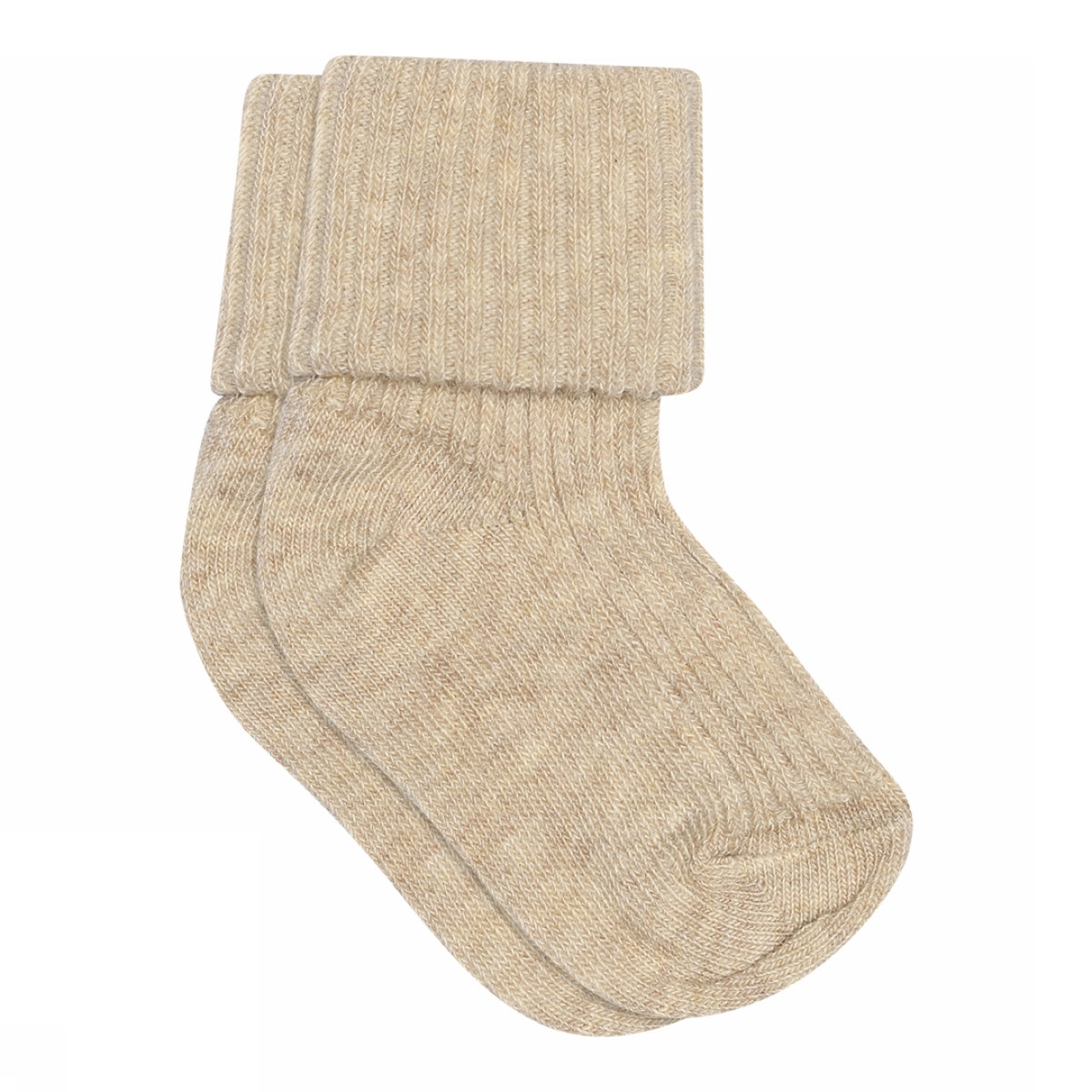 MPkids Strømper - Cotton rib baby socks i Beige Melange  Køb beige melange Strømper fra MPkids hos MP Denmark