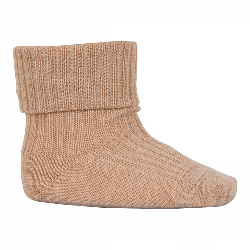 MPkids Strømper - Wool rib baby socks i Camel Melange  Køb camel melange Strømper fra MPkids hos MP Denmark