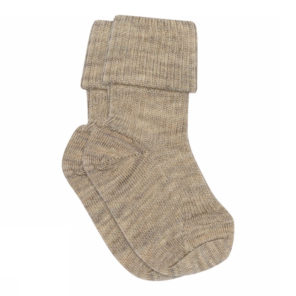 MPkids Strømper - Wool rib baby socks i Light Brown Melange  Køb light brown melange Strømper fra MPkids hos MP Denmark