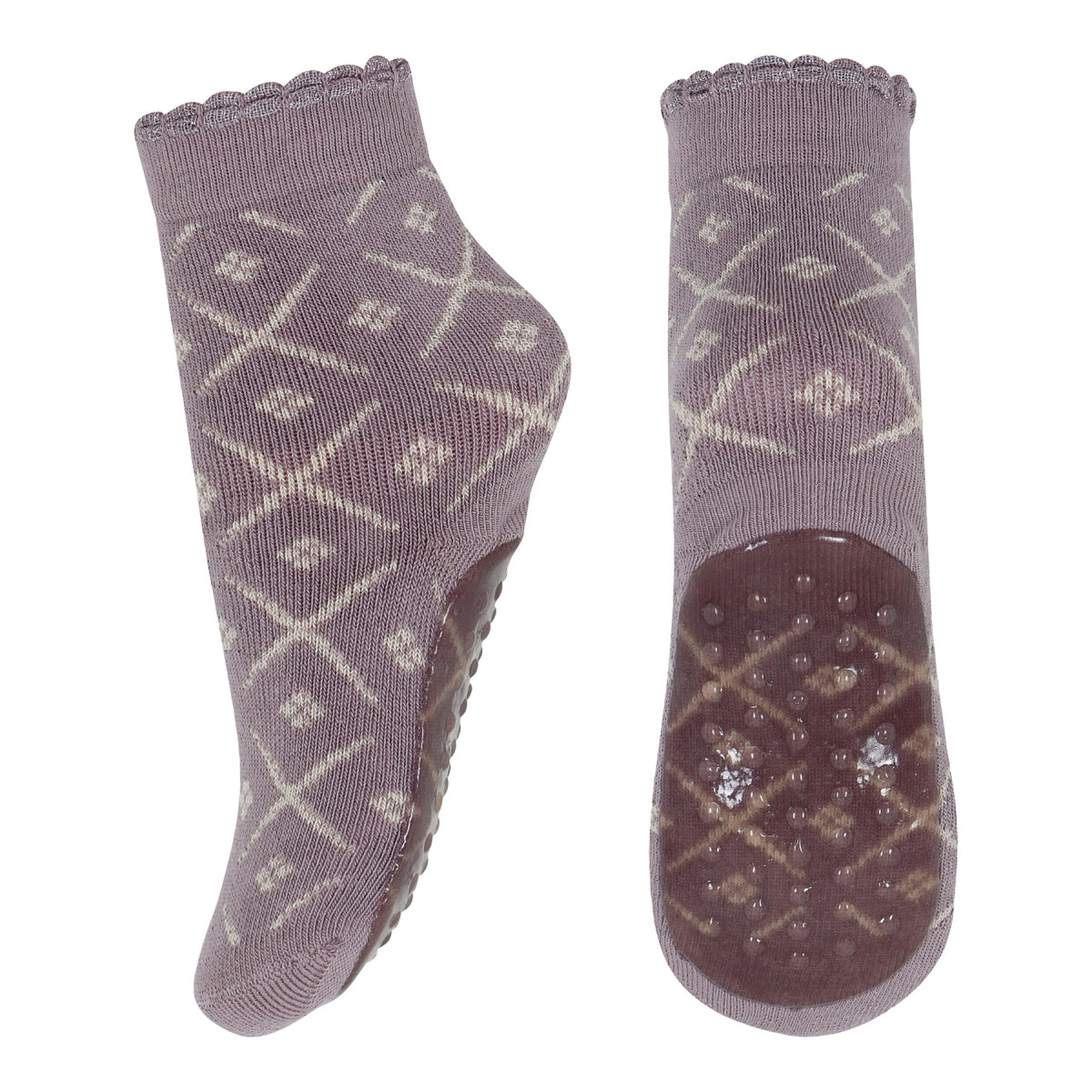 MPkids Strømper - Elsie socks - anti-slip i Lilac Shadow og Stone Blue Køb lilac shadow og stone blue Strømper fra MPkids hos MP Denmark