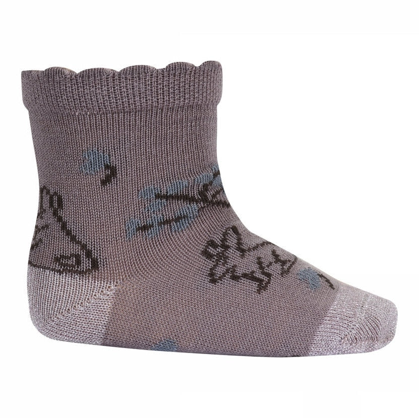 MPkids Strømper - Gudrun socks i Dark Purple Dove og Ecru Køb dark purple dove og ecru Strømper fra MPkids hos MP Denmark