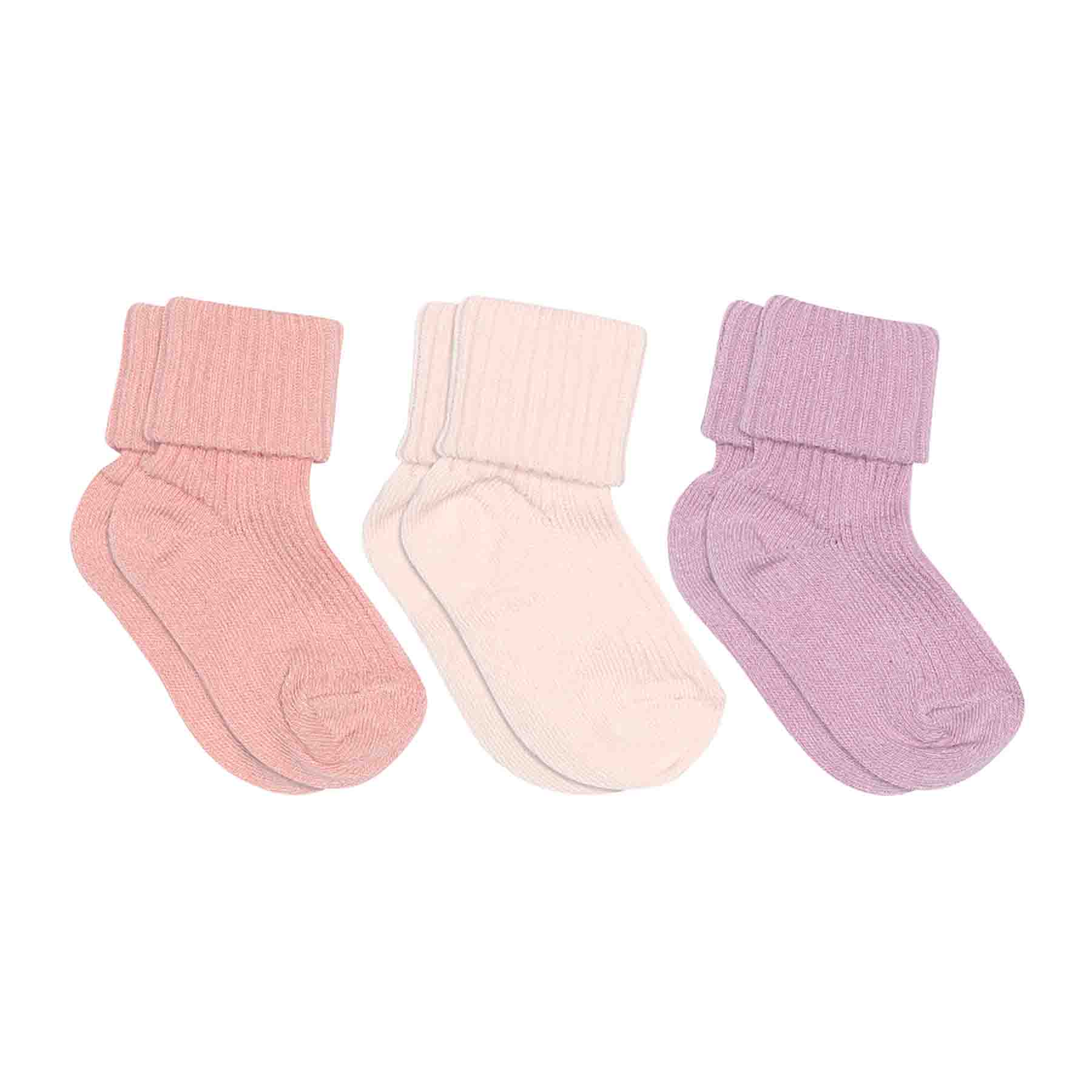 Cotton rib baby socks - 3-pack