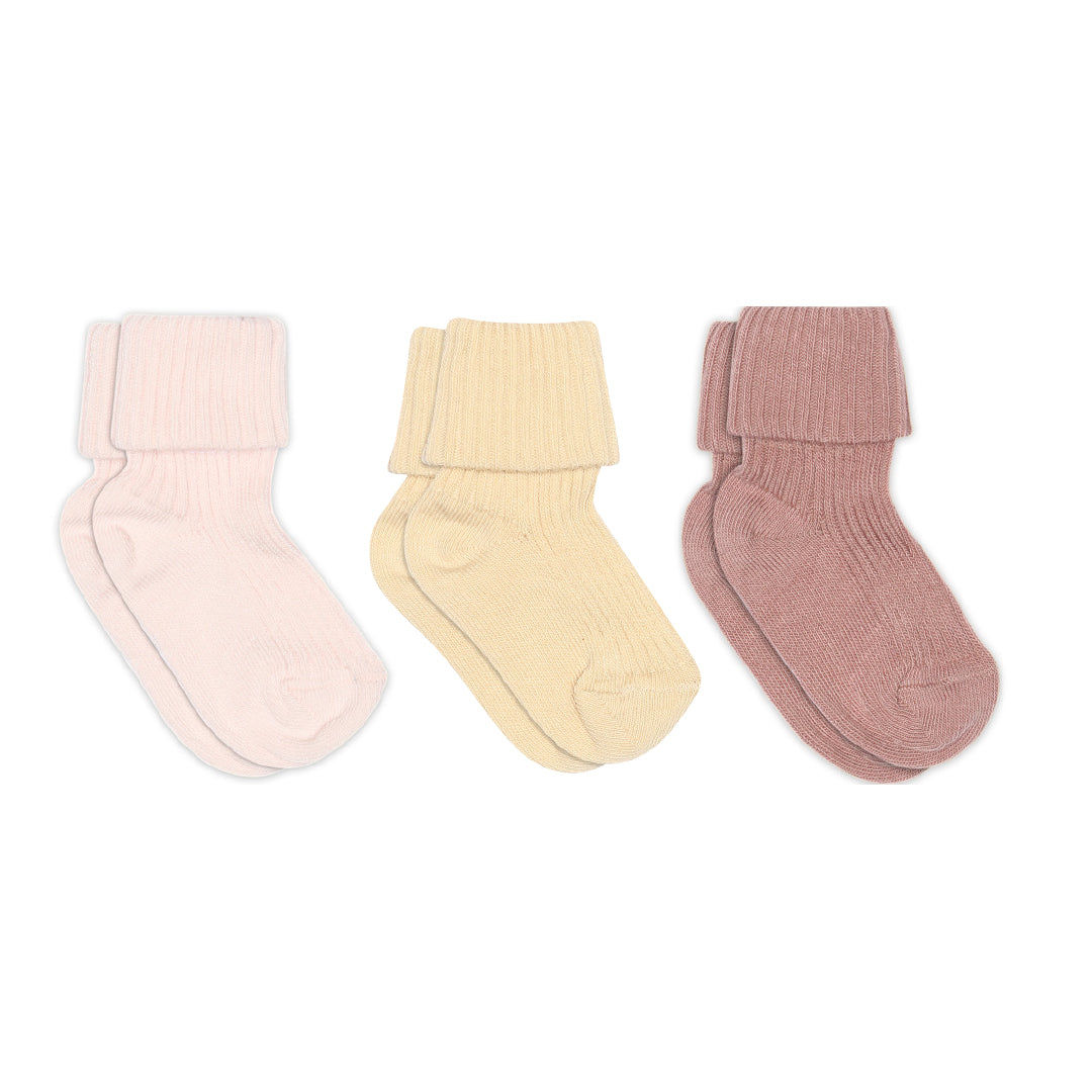 Cotton rib baby socks - 3-pack