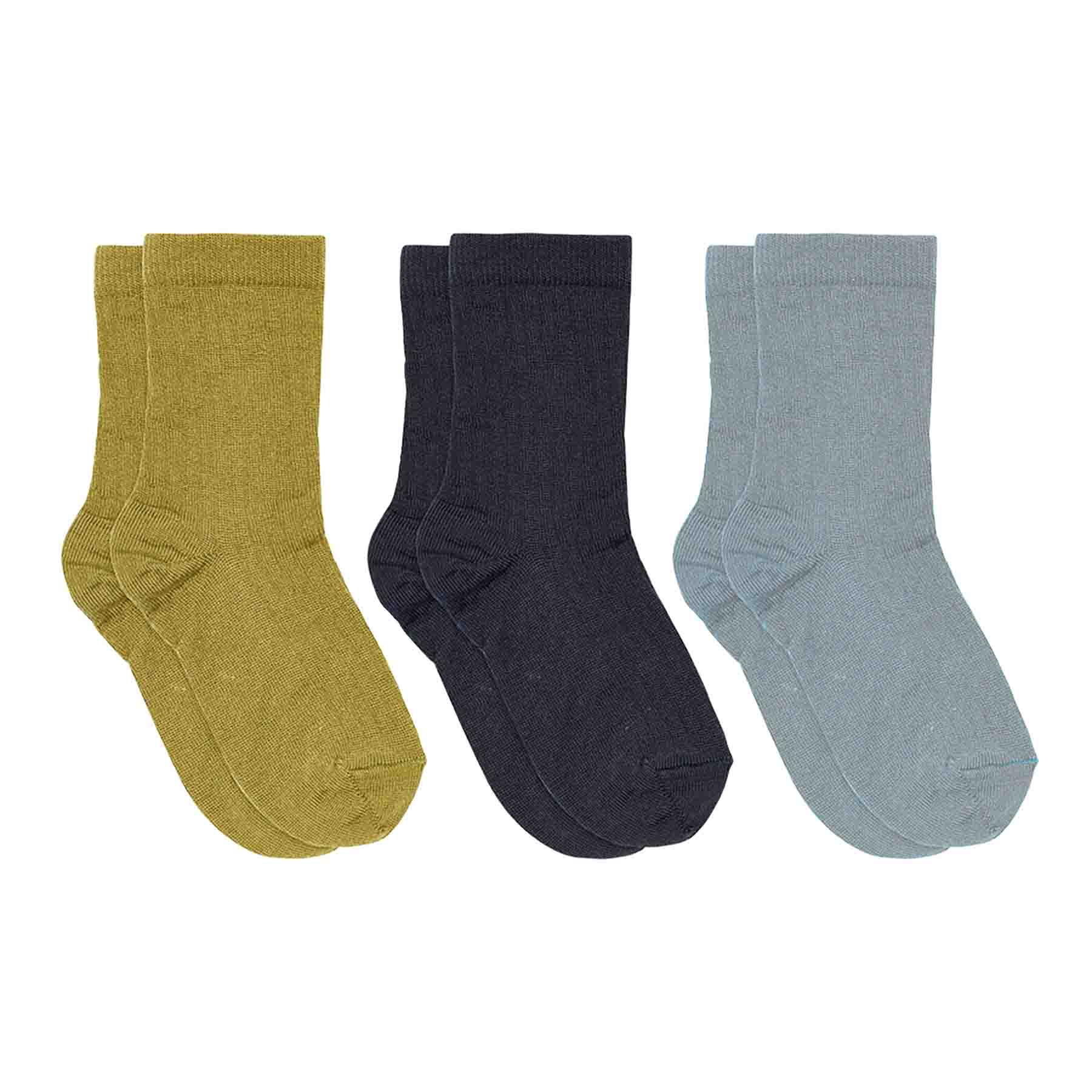 MPkids Strømper - Cotton Rib socks -  3-pack i Navy og Light Brown Melange  Køb navy og light brown melange Strømper fra MPkids hos MP Denmark