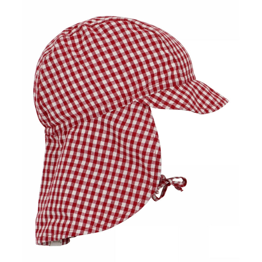 MPkids Sommerhatte - River summer hat - neckshade i Rhytmic Red, Navy og Cinnamon Swirl Køb rhytmic red, navy og cinnamon swirl Sommerhatte fra MPkids hos MP Denmark