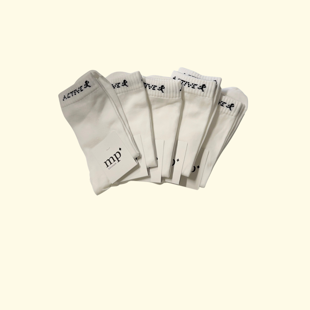 Active socks - Høj - 5-pak - Hvid