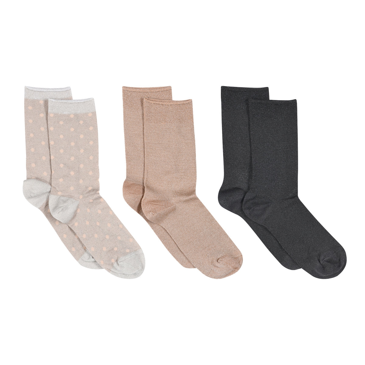 MPwoman Strømper - Glitter socks 3-pack i Black og Slate Blue Køb black og slate blue Strømper fra MPwoman hos MP Denmark