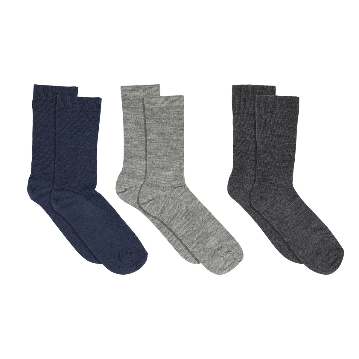 Fine wool rib socks - 3-pack