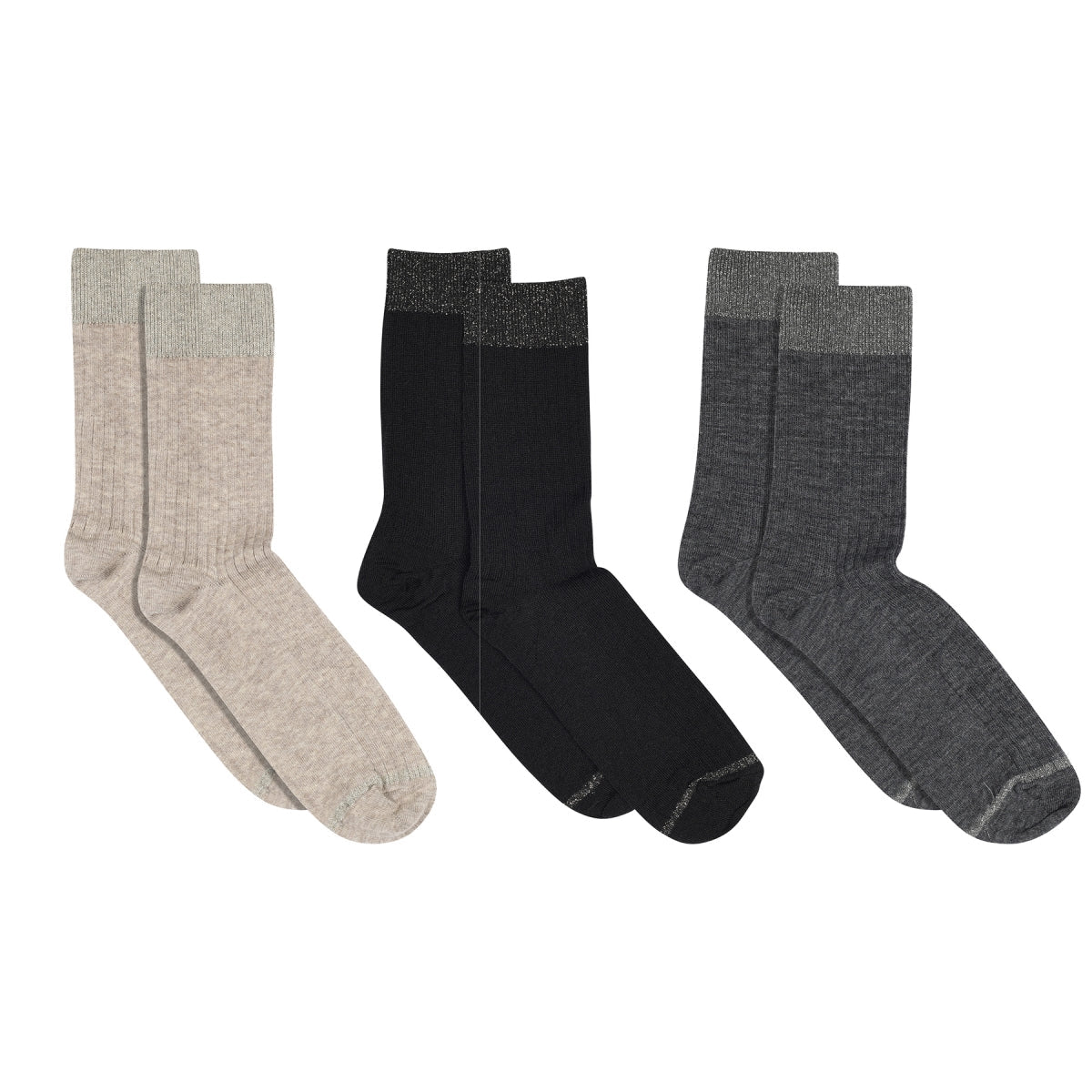 MPwoman Strømper - Erina wool rib socks - 3-pack i Black  Køb black Strømper fra MPwoman hos MP Denmark