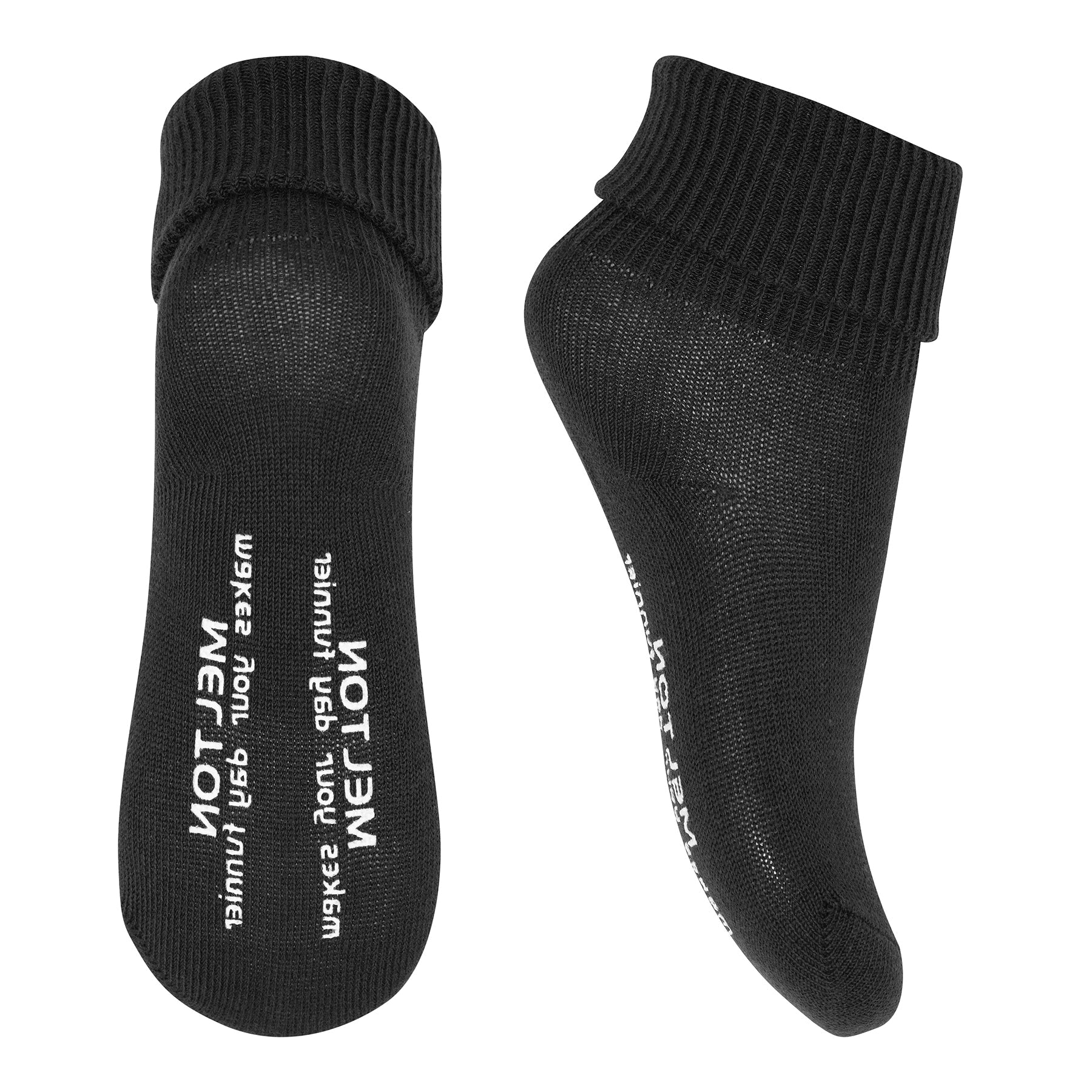 MELTON Strømper - Cotton socks - anti-slip i Black Køb black Strømper fra MELTON hos MP Denmark