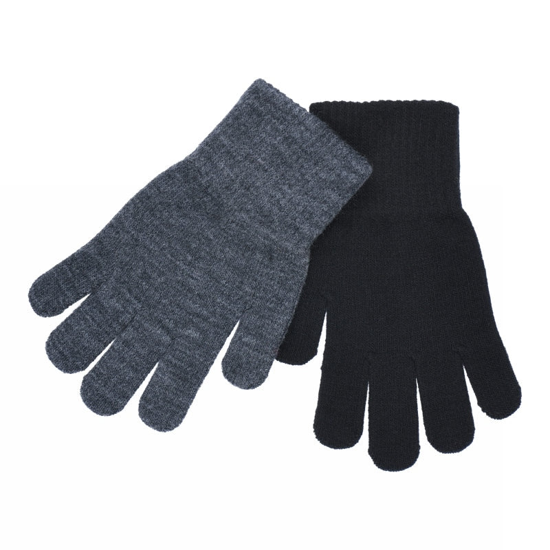 MELTON Huer og vanter - Gloves - 2-pack i Dark Grey Mel., Black, Marine, Wild Rose og Solid Black Køb dark grey mel., black, marine, wild rose og solid black Huer og vanter fra MELTON hos MP Denmark