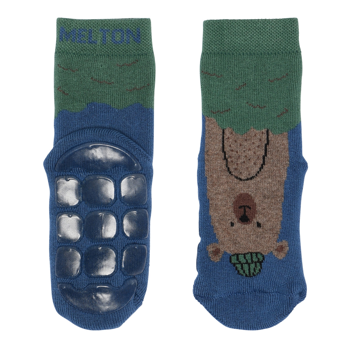 MELTON Strømper - Bear socks - anti-slip i True Navy Køb true navy Strømper fra MELTON hos MP Denmark