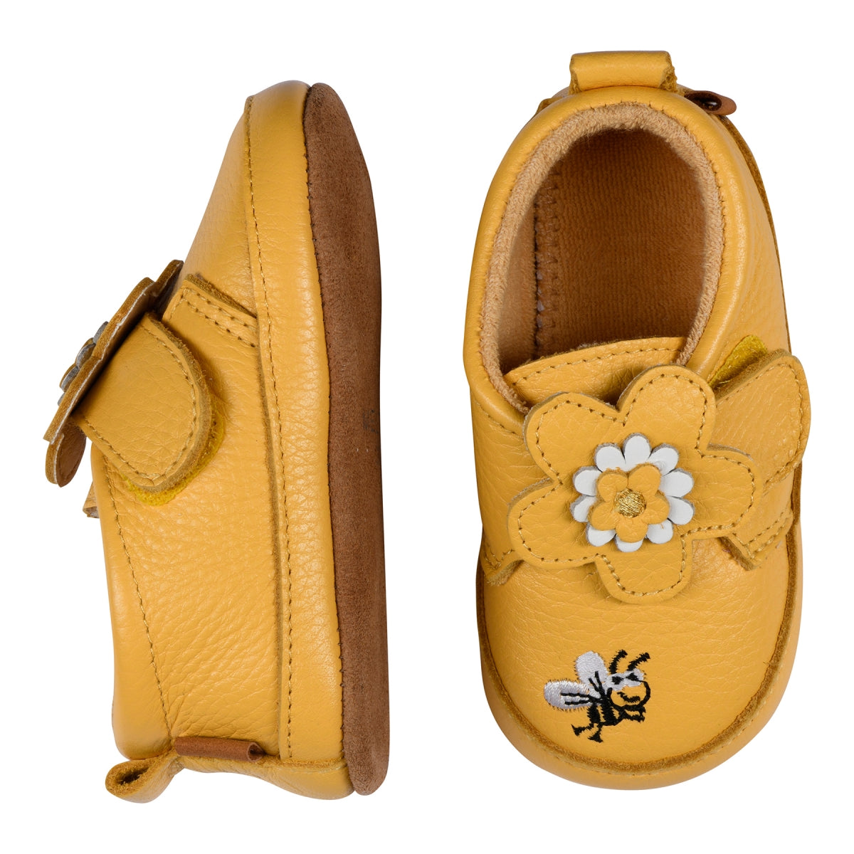 MELTON Hjemmesko - Flower leather slippers i Mimosa Køb mimosa Hjemmesko fra MELTON hos MP Denmark
