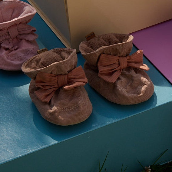 Bow textile slippers