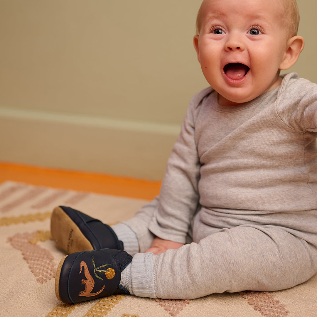 Dinosaur leather slipper