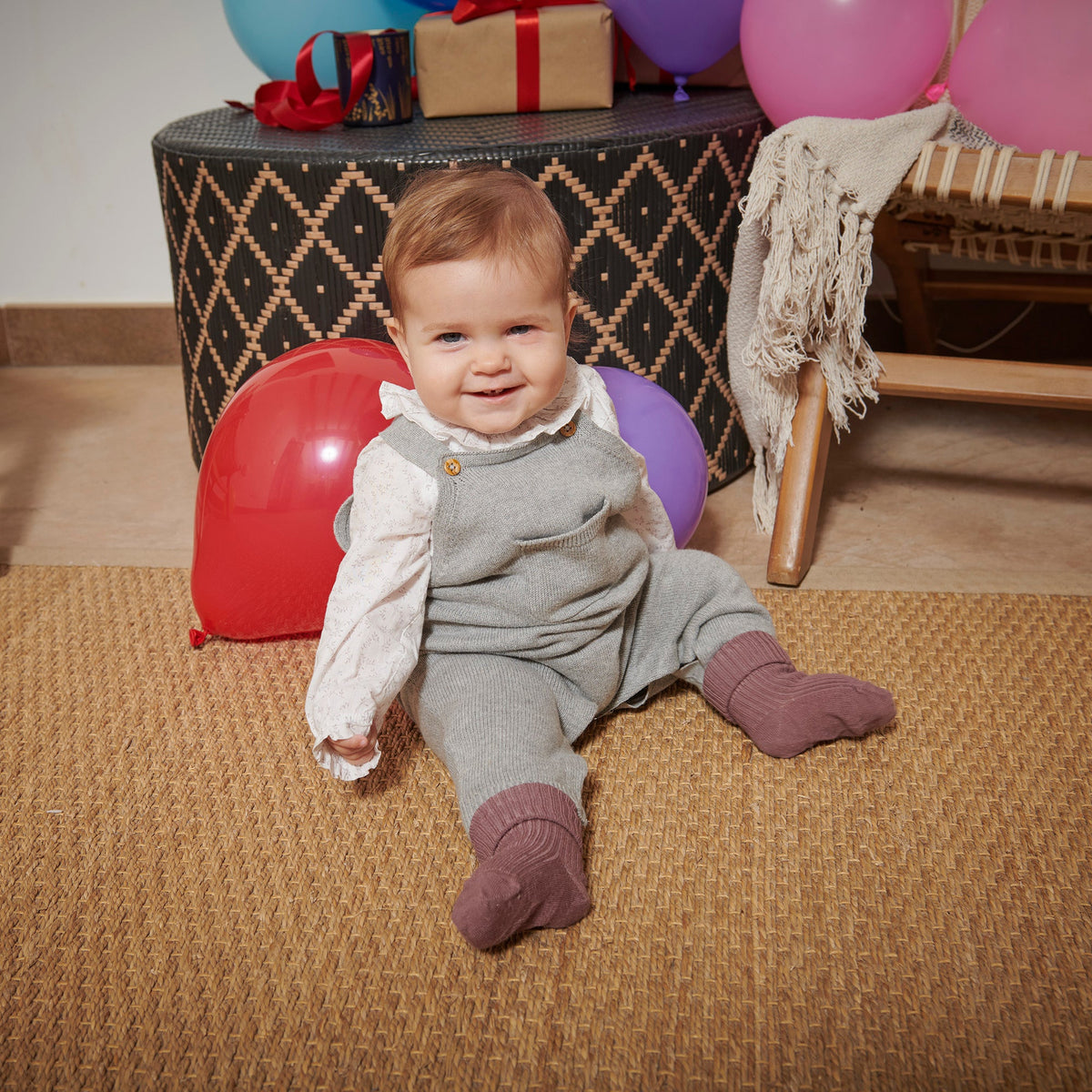 Wool rib baby socks