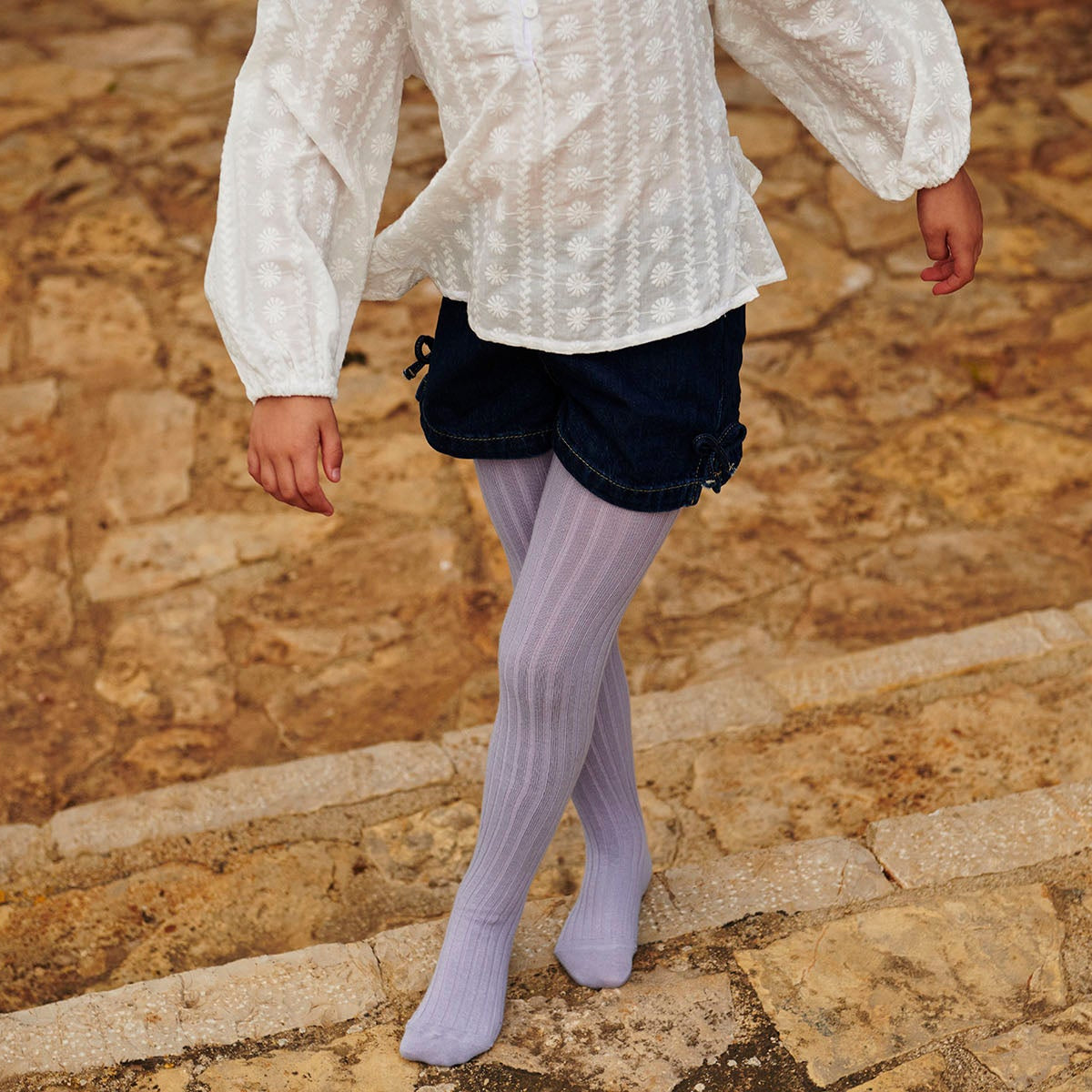 Cotton rib tights