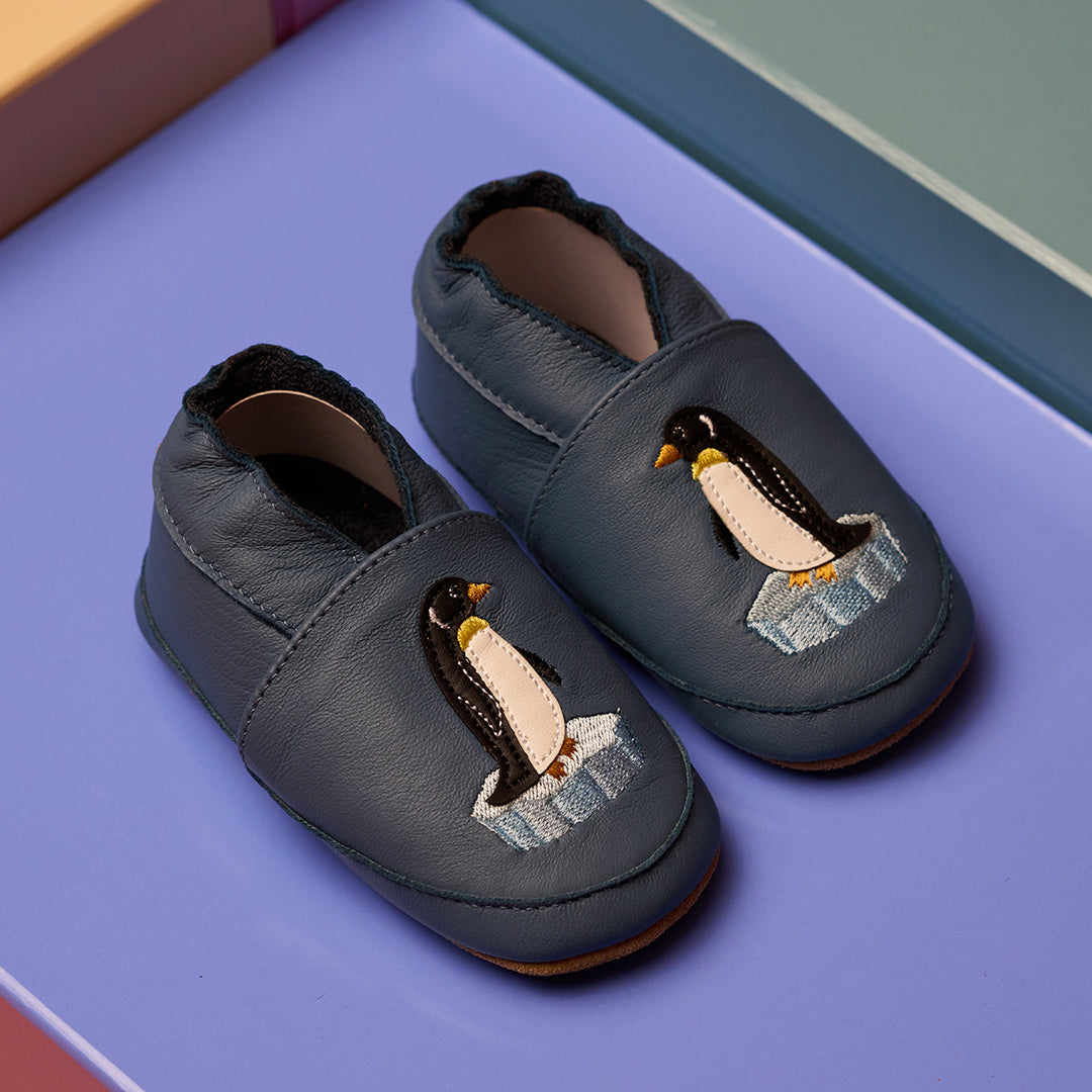 Penguin leather slipper