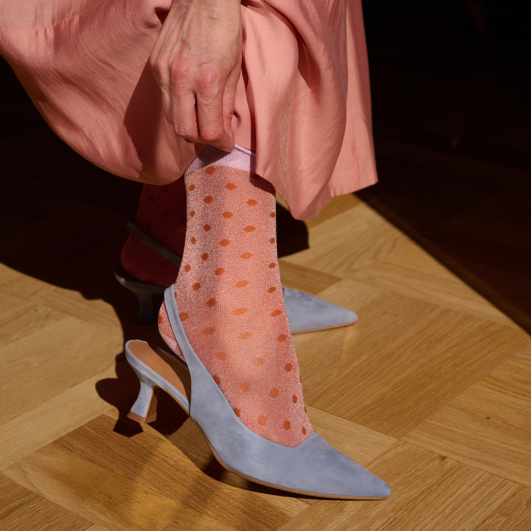 MPwoman Strømper - Donna glitter socks i Hot Chocolate, Meerkat, Slate Blue, Champagne, Winter Sky, Moonstone, Maple Sugar, Capers, Celery Geen, Amberglow, Maroon og Stone Blue  Køb hot chocolate, meerkat, slate blue, champagne, winter sky, moonstone, maple sugar, capers, celery geen, amberglow, maroon og stone blue Strømper fra MPwoman hos MP Denmark