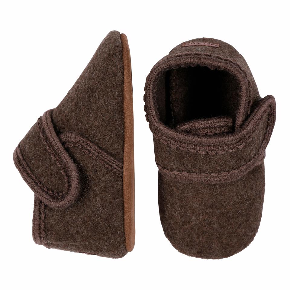 Regnfuld Akvarium Rettelse Wool slippers with velcro - Denver Melange -16/17