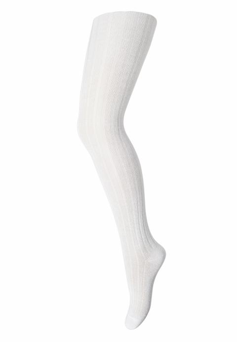 Cotton rib tights - White -   60