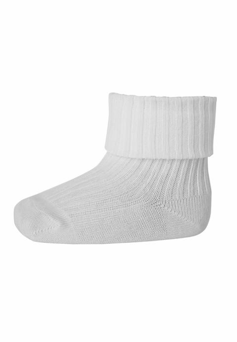 Cotton rib baby socks - White -17/18