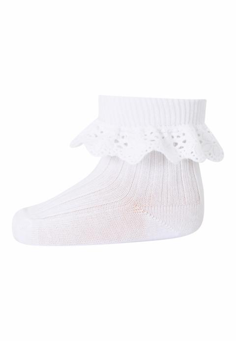 Lisa socks with lace - White -17/18