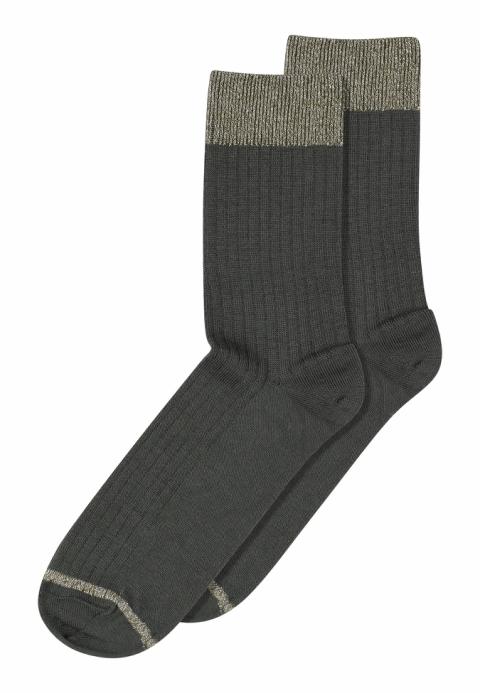 Erin wool rib socks - Dusty Ivy -37/39