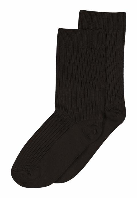 Vicky rib socks - Dark Brown -37/39