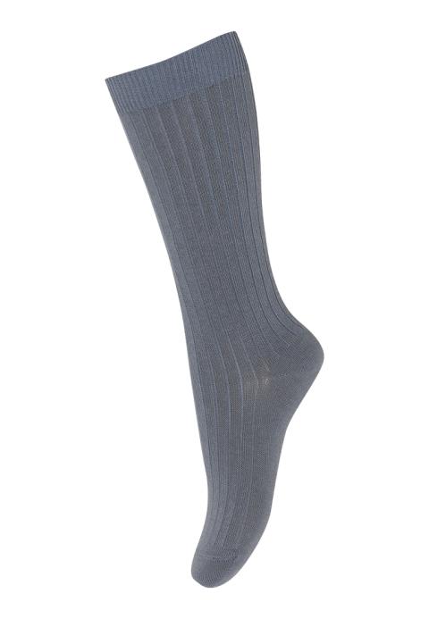 Cotton knee socks - Stone Blue -22/24