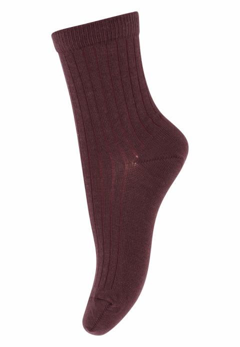 Cotton rib socks - Grape Skin -22/24