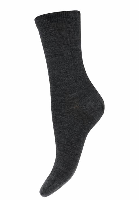 Wool/Cotton socks - Dark Grey Melange -37/39