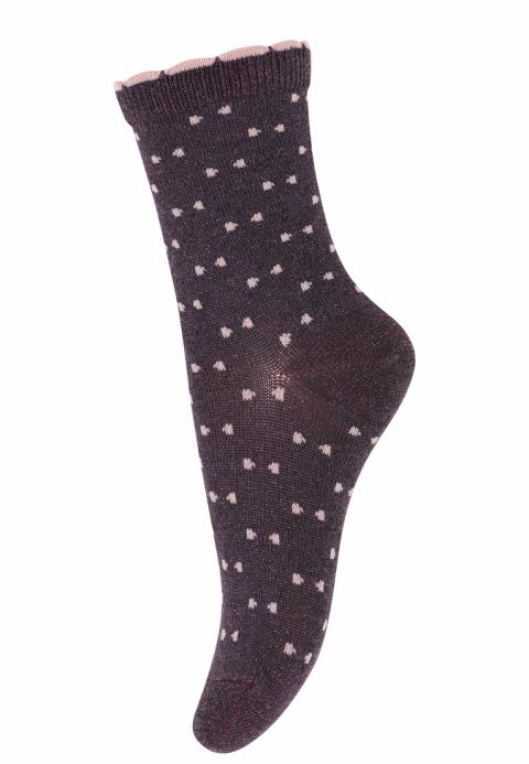 Bea glitter socks - Dark Purple -22/24