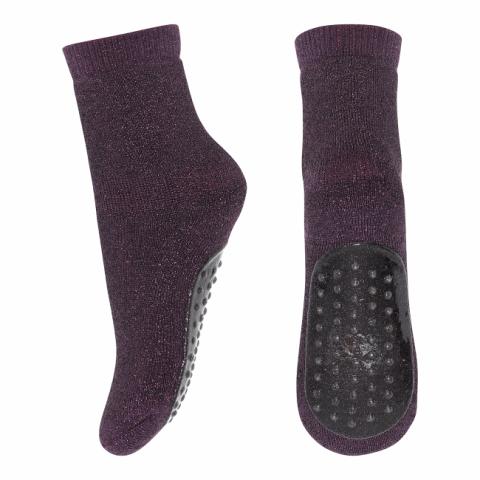 Celina socks with anti-slip - Dark Purple -19/21