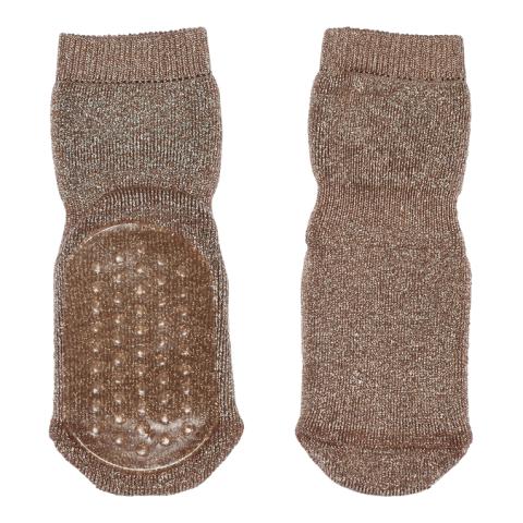 Celina socks with anti-slip - Brown Sienna -25/28