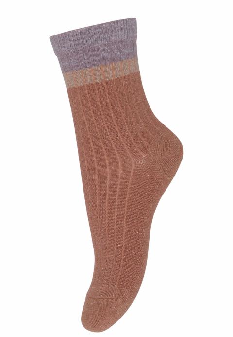 Norma glitter socks - Copper Brown -22/24