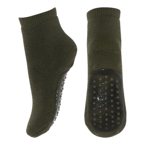 Wool socks - anti-slip - Ivy Green -19/21