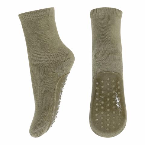 Cotton socks with anti-slip - Silver Sage -25/28