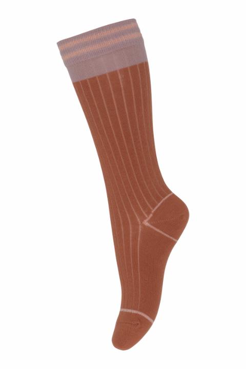 Violet knee socks - Copper Brown -22/24