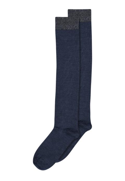 Wool/silk knee socks - Deep Navy -37/39