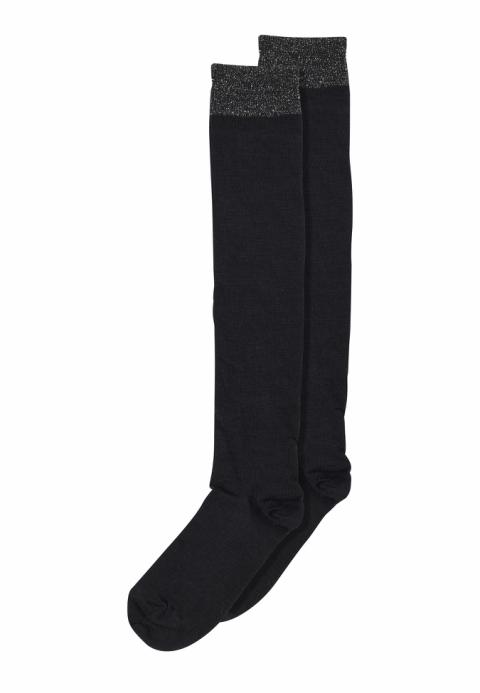 Wool/silk knee socks - Black -40/42
