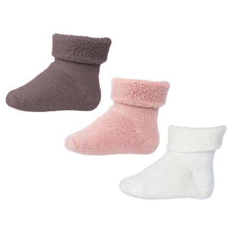 Wool baby socks - 3-pack - Dark Purple Dove -17/18