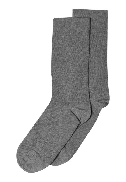 Crafted cotton socks - Medium Grey Melange -41/43