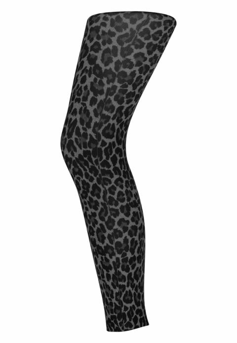 Leopard footless - 150 denier - Anthracite -   OS