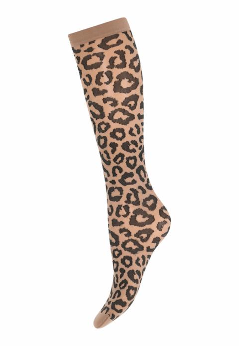 Leopard knee high - Cocoa Créme -   OS