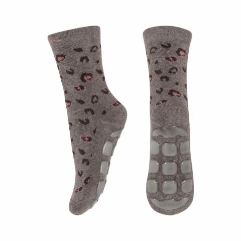 Leopard socks with anti-slip - Denver Melange -17/19