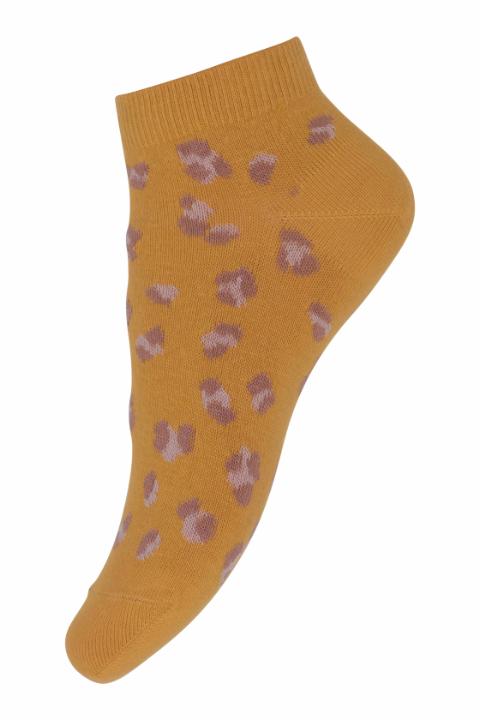 Leopard sneakers socks - Honey Mustard -23/26